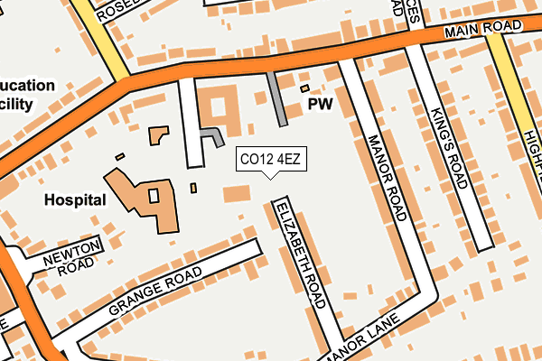 CO12 4EZ map - OS OpenMap – Local (Ordnance Survey)