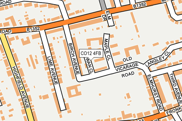 CO12 4FB map - OS OpenMap – Local (Ordnance Survey)