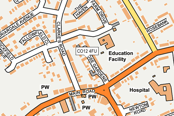 CO12 4FU map - OS OpenMap – Local (Ordnance Survey)
