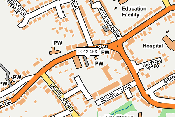 CO12 4FX map - OS OpenMap – Local (Ordnance Survey)