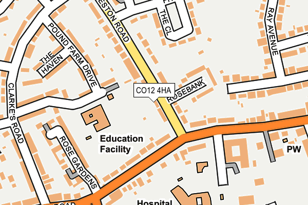 CO12 4HA map - OS OpenMap – Local (Ordnance Survey)