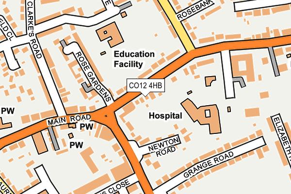 CO12 4HB map - OS OpenMap – Local (Ordnance Survey)