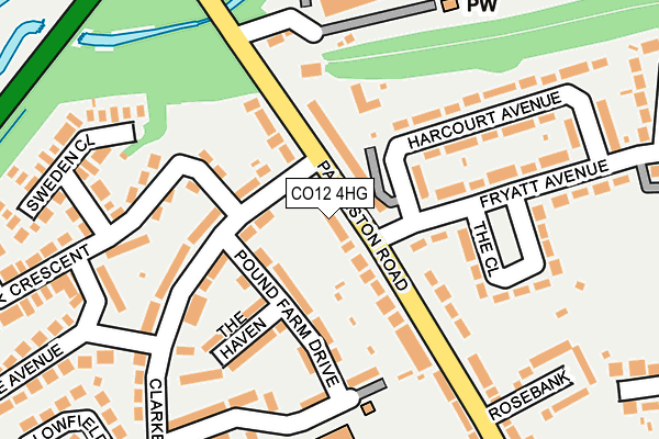 CO12 4HG map - OS OpenMap – Local (Ordnance Survey)
