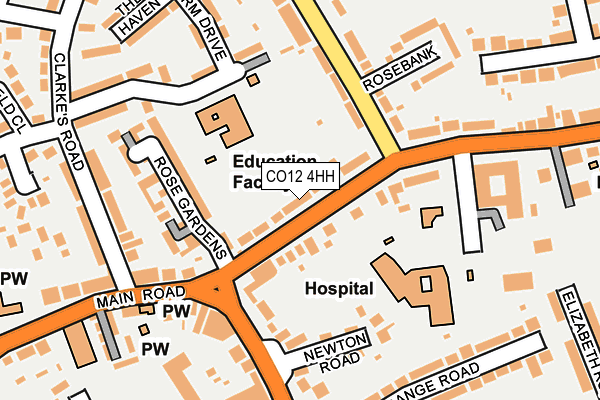 CO12 4HH map - OS OpenMap – Local (Ordnance Survey)