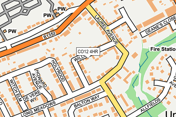 CO12 4HR map - OS OpenMap – Local (Ordnance Survey)