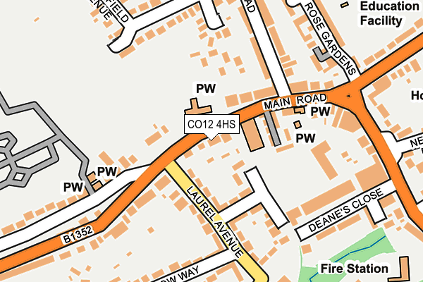 CO12 4HS map - OS OpenMap – Local (Ordnance Survey)