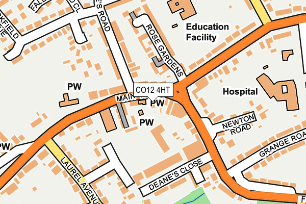 CO12 4HT map - OS OpenMap – Local (Ordnance Survey)