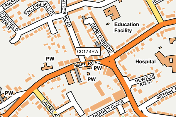 CO12 4HW map - OS OpenMap – Local (Ordnance Survey)