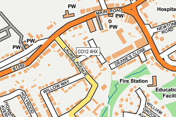 CO12 4HX map - OS OpenMap – Local (Ordnance Survey)