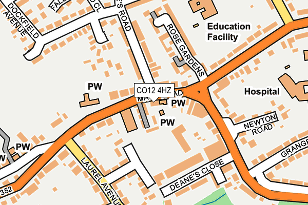 CO12 4HZ map - OS OpenMap – Local (Ordnance Survey)