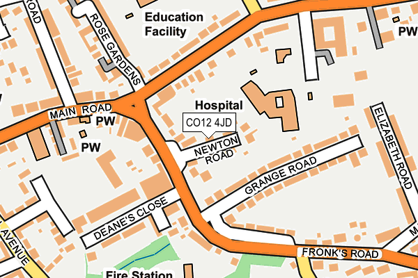 CO12 4JD map - OS OpenMap – Local (Ordnance Survey)