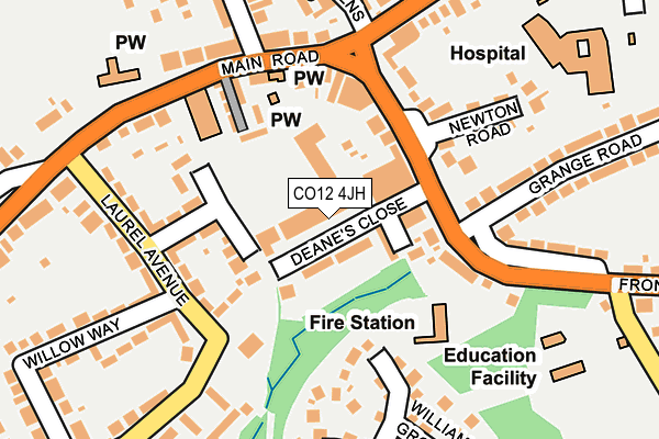 CO12 4JH map - OS OpenMap – Local (Ordnance Survey)
