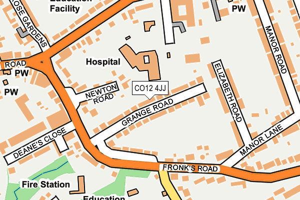 CO12 4JJ map - OS OpenMap – Local (Ordnance Survey)
