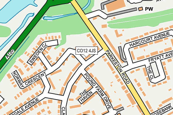 CO12 4JS map - OS OpenMap – Local (Ordnance Survey)
