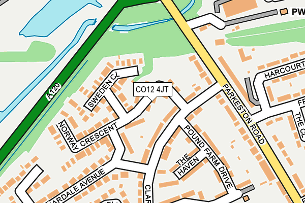 CO12 4JT map - OS OpenMap – Local (Ordnance Survey)