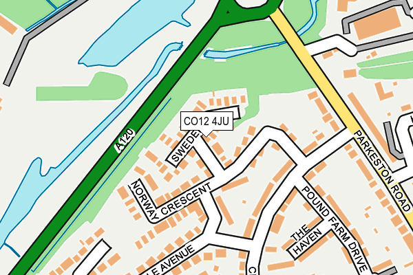 CO12 4JU map - OS OpenMap – Local (Ordnance Survey)