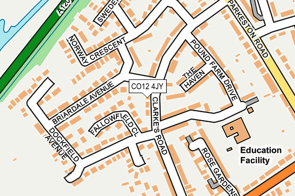CO12 4JY map - OS OpenMap – Local (Ordnance Survey)