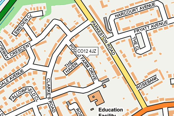 CO12 4JZ map - OS OpenMap – Local (Ordnance Survey)