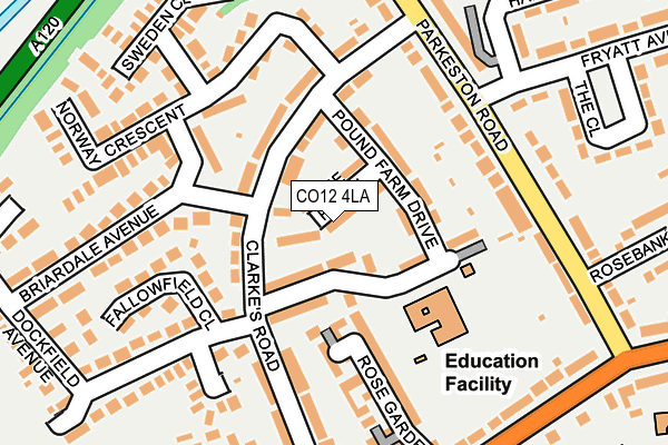 CO12 4LA map - OS OpenMap – Local (Ordnance Survey)