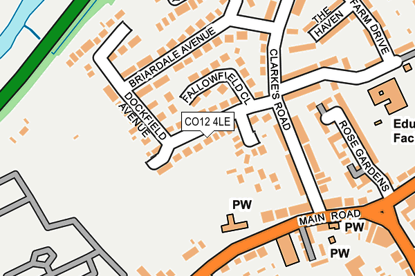 CO12 4LE map - OS OpenMap – Local (Ordnance Survey)