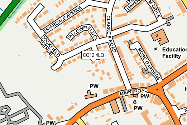 CO12 4LQ map - OS OpenMap – Local (Ordnance Survey)