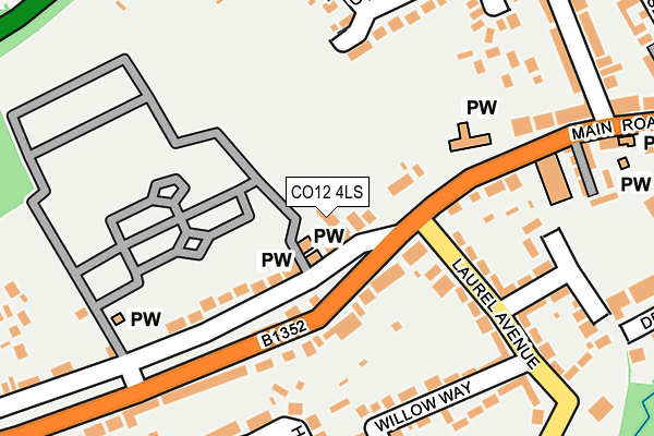 CO12 4LS map - OS OpenMap – Local (Ordnance Survey)