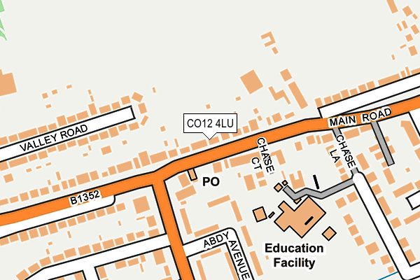 CO12 4LU map - OS OpenMap – Local (Ordnance Survey)