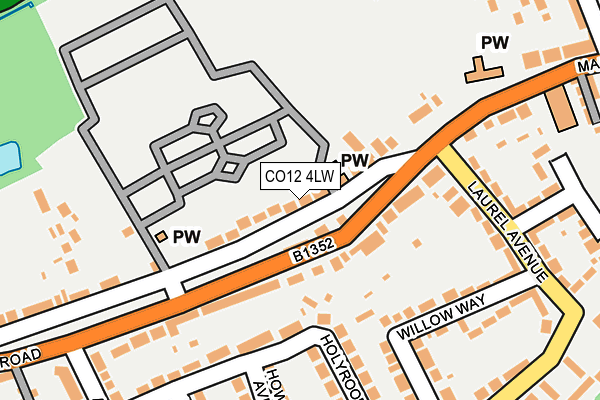 CO12 4LW map - OS OpenMap – Local (Ordnance Survey)
