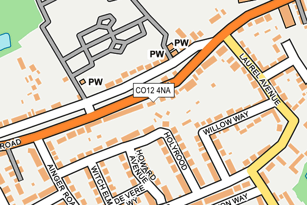 CO12 4NA map - OS OpenMap – Local (Ordnance Survey)