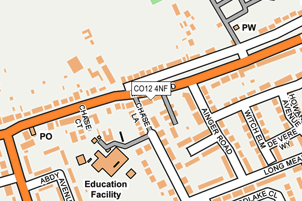 CO12 4NF map - OS OpenMap – Local (Ordnance Survey)