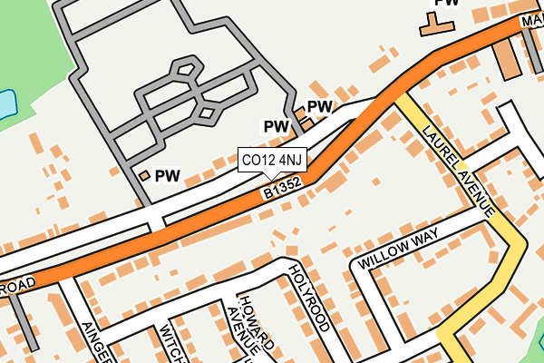 CO12 4NJ map - OS OpenMap – Local (Ordnance Survey)