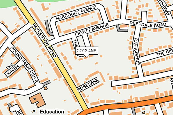 CO12 4NS map - OS OpenMap – Local (Ordnance Survey)