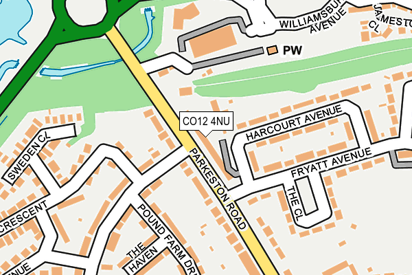 CO12 4NU map - OS OpenMap – Local (Ordnance Survey)