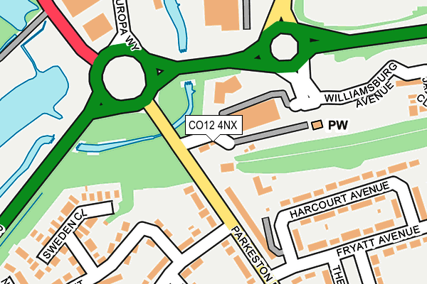 CO12 4NX map - OS OpenMap – Local (Ordnance Survey)