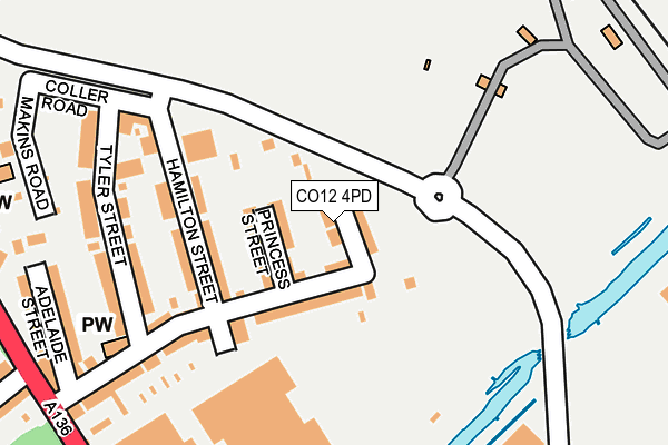 CO12 4PD map - OS OpenMap – Local (Ordnance Survey)