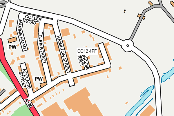 CO12 4PF map - OS OpenMap – Local (Ordnance Survey)
