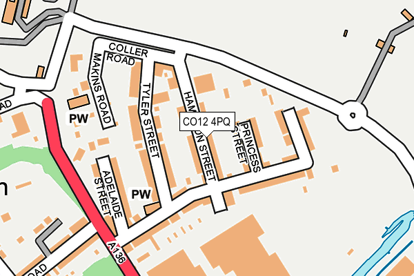 CO12 4PQ map - OS OpenMap – Local (Ordnance Survey)