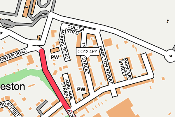 CO12 4PY map - OS OpenMap – Local (Ordnance Survey)