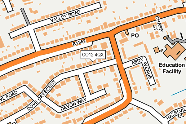 CO12 4QX map - OS OpenMap – Local (Ordnance Survey)