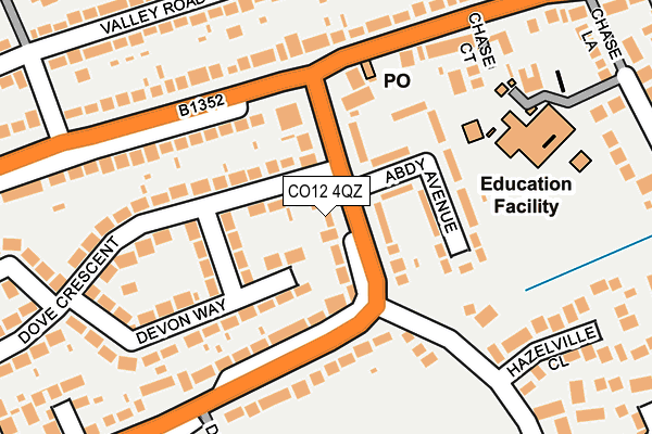CO12 4QZ map - OS OpenMap – Local (Ordnance Survey)