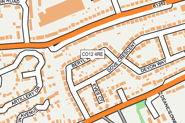 CO12 4RE map - OS OpenMap – Local (Ordnance Survey)