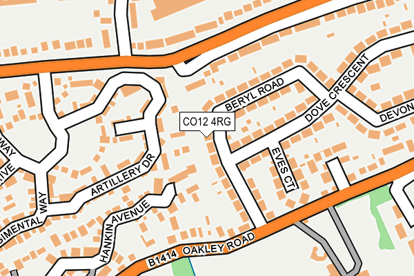 CO12 4RG map - OS OpenMap – Local (Ordnance Survey)