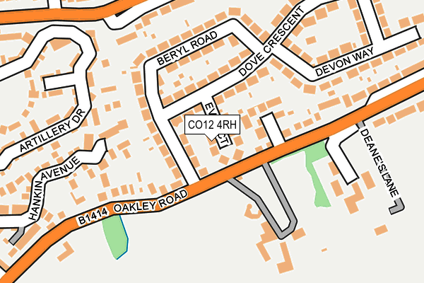 CO12 4RH map - OS OpenMap – Local (Ordnance Survey)