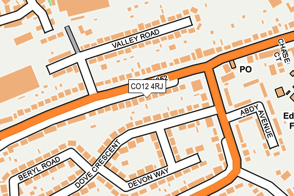 CO12 4RJ map - OS OpenMap – Local (Ordnance Survey)