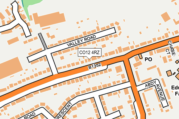 CO12 4RZ map - OS OpenMap – Local (Ordnance Survey)
