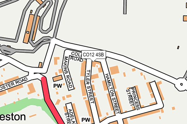 CO12 4SB map - OS OpenMap – Local (Ordnance Survey)