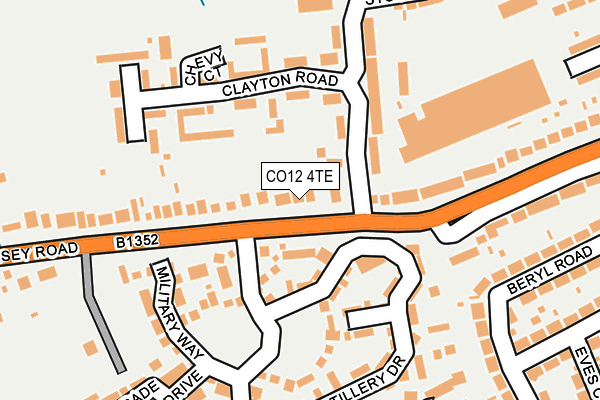 CO12 4TE map - OS OpenMap – Local (Ordnance Survey)
