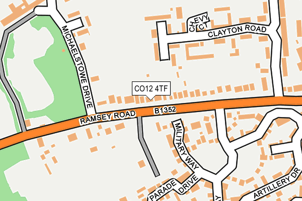 CO12 4TF map - OS OpenMap – Local (Ordnance Survey)