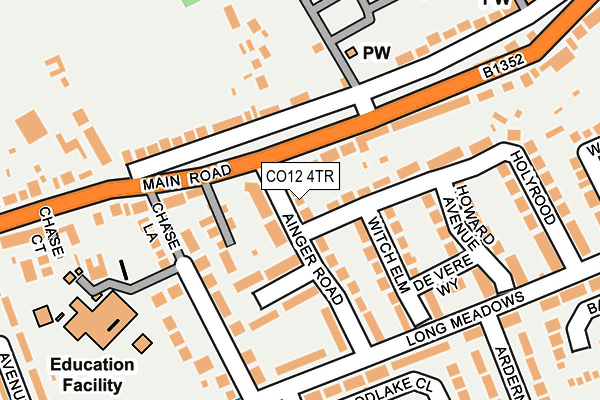 CO12 4TR map - OS OpenMap – Local (Ordnance Survey)