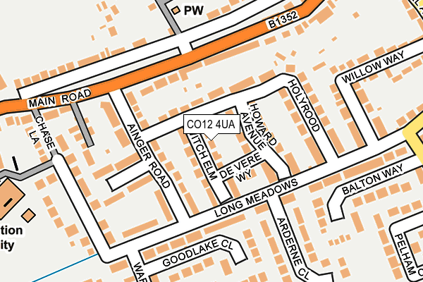 CO12 4UA map - OS OpenMap – Local (Ordnance Survey)